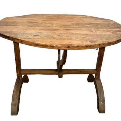 19th C European Pine Tilt Top Table