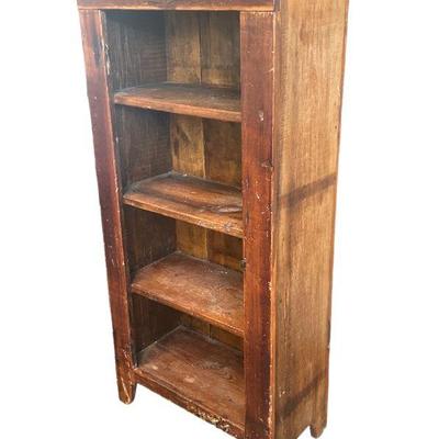 Old Farmhouse Primitive Open Shelf Cabinet
