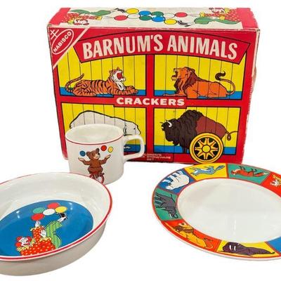 1970s BARNUMS Animal Crackers Stoneware Dish Set