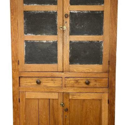 Antique Punched Tin Cupboard