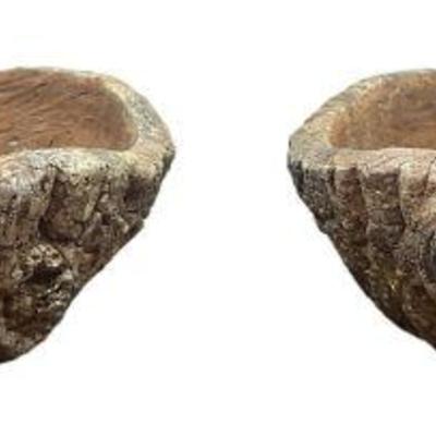 Faux Bois Planter Bowls