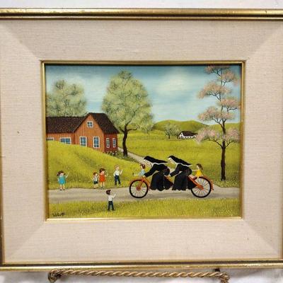 DIANE WOLCOTT (1930 - 2018) FOLK-ART PAINTING