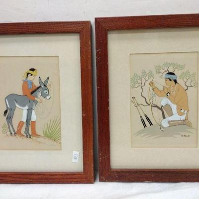 HARRISON BEGAY (1917-2012 AZ) TWO SMALL SILK SCREENS