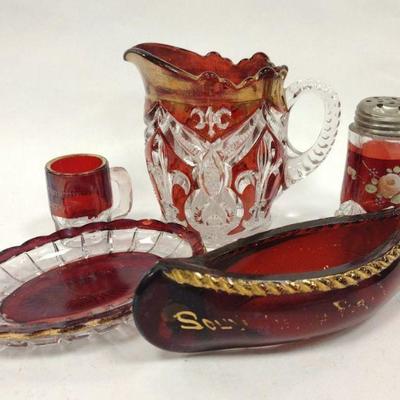 ANTIQUE FLASH SOUVENIR GLASS