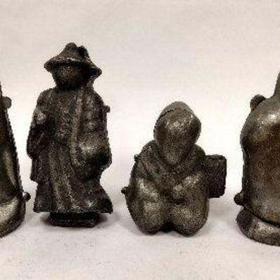VINTAGE PEWTER CHOCOLATE MOLDS