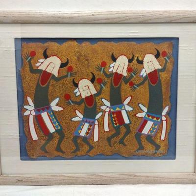 GRAY SHEPARD (SHAW ISLAND, WA) FRAMED KACHINA DANCERS
