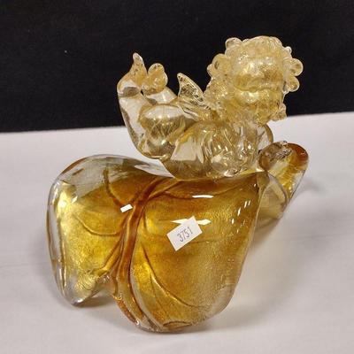 Paul DeSomma and Marsha Blaker signed art glass cherub