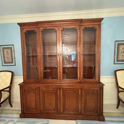 Kindel 1970's Solid Wood China Cabinet and Hutch