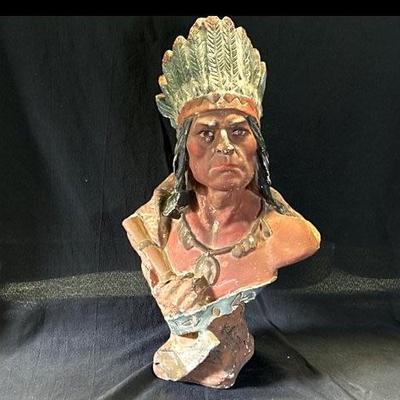Plaster Indian Chief Bust