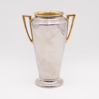 Silver & Gold Art Deco Style Vase w/ Signature (A.L.)