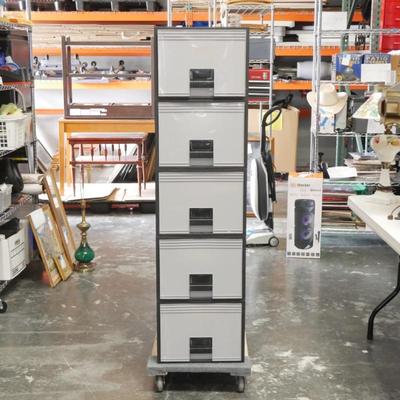 Storex Stackable Plastic Storage Drawers (Total Of 5)