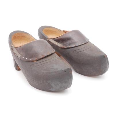 Pair of Antique Nordic Wooden Shoes