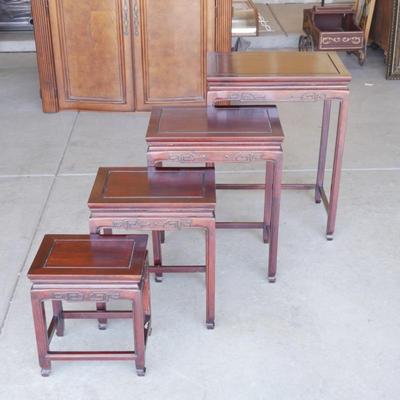 Set of Four Chinese Rosewood Nesting Tables