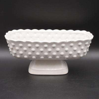 Opalhouse Hobnail Terracotta Footed White Bowl