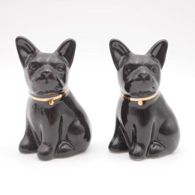 Ceramic Black French Bulldog Salt & Pepper Shakers