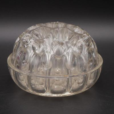 Vintage VMC Reims France Clear Glass Flower Frog