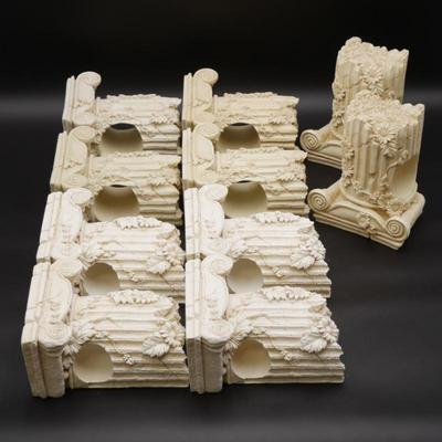 Lot of 10 Large Pillar Style Curtain Rod Brackets