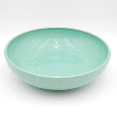 Carribean Green Ceramic Swirl Design Serving Bowl