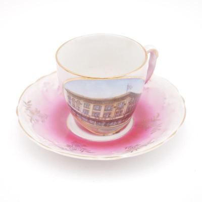 Fine China Teacup and Saucer with Hale Bros. Department Store Design