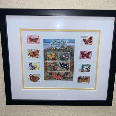 PPP003 Framed Moth and Butterfly Stamps