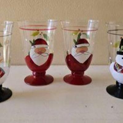 PPP079-Christmas Cut-outs Set Of 4 Glasses