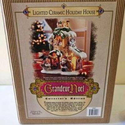 PPP150-Lighted Ceramic Holiday House By Grandeur Noel