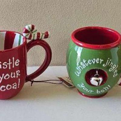 PPP129-Four Festive Coffee/Cocoa Mugs