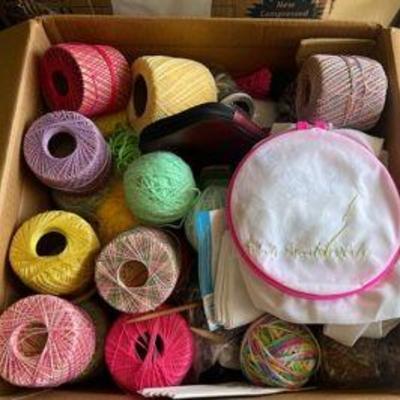 PPP105- Mystery Lot Of Yarn & Knitting/ Crocheting Supplies