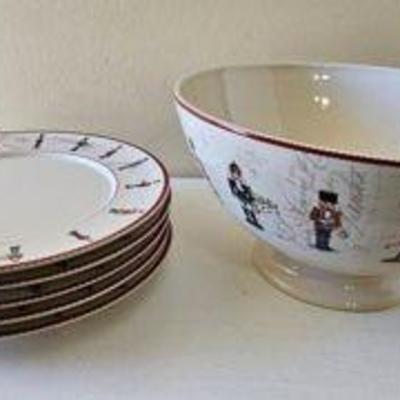 PPP132-Nutcracker Themed Dinner Plates & Bowl