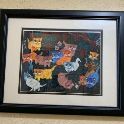 PPP004 Framed Cat Picture 