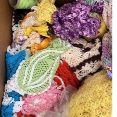 PPP114- Mystery Lot Of Assorted Crochet Doilies 