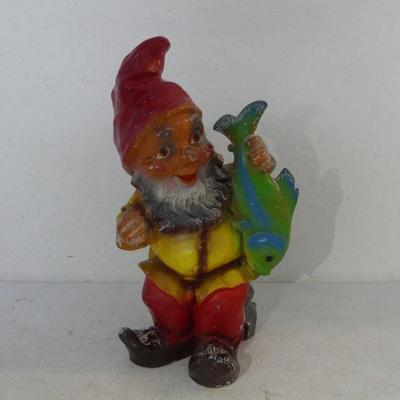 Vintage 1970s Gustav Liebermann Plastic Angler Gnome - 13" Tall