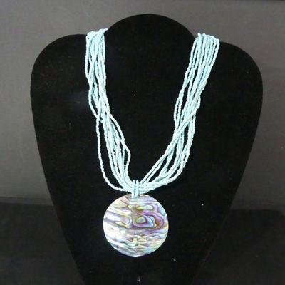 Large Paua Shell (Abalone) Pendant - 17"