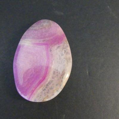 Ready-to-Set Oval Pink Agate - 55mm x 35mm - 123.5 ct