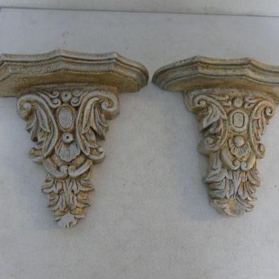 Vintage Pair of Capital Style Floating Shelves - 13½" x 11" x 5" Each