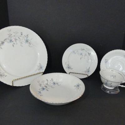 Vintage 1950s Royal Heiden Society China "Fantasy-Swirl Edge" Platinum Trimmed Place Setting