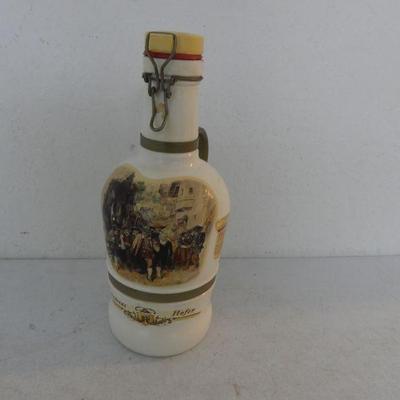 Vintage Andreas Hofer Sailor Fest Malt Liquor Milk Glass Lightning Stopper Stein Bottle - 13" Tall