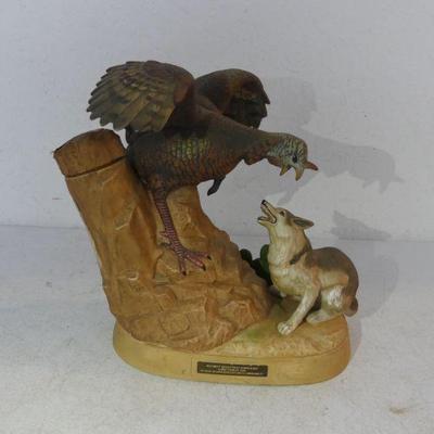 Vintage 1986 Wild Turkey & Wolf Porcelain Decanter