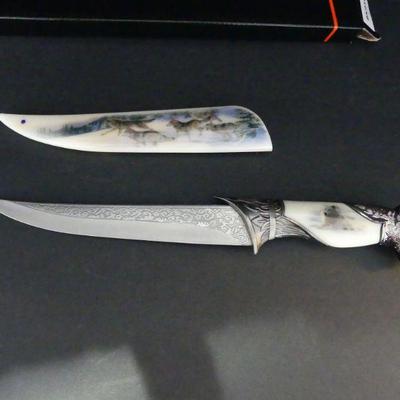 Bud K Knives Custom Legend Wolf Bowie Knife #BK910
