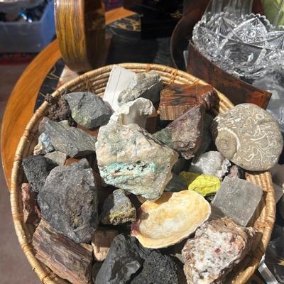 Rocks,, petrified wood, Crystals 