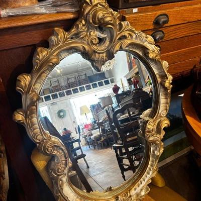 Gilt accent mirrors 