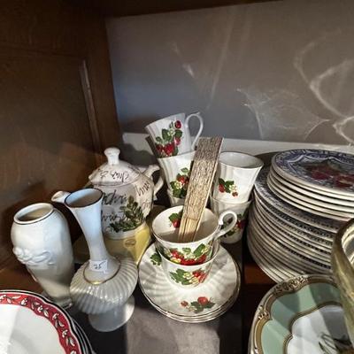 Royal Stuart cup and saucer 9- piece set