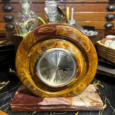 solid marble mantle clock