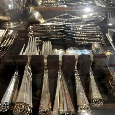 Danish Crown Sterling Silver by Frigast Denmark 80-piece set 