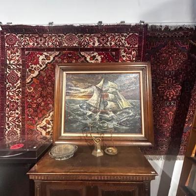Nautical scene signed