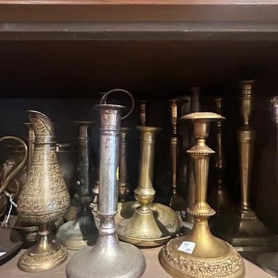 Assorted vintage candlesticks 