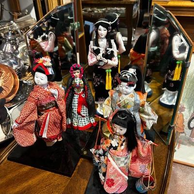 Vintage cultural dolls on stands