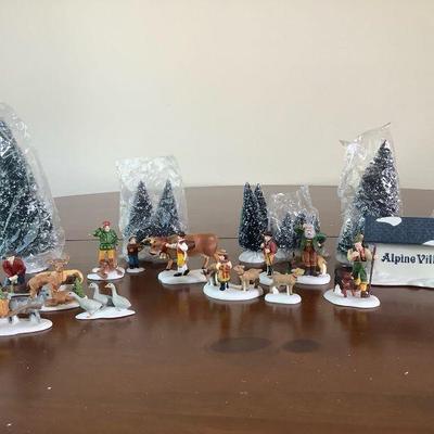 GRLI808 Holiday Village Figurines	Assortment of Department 56 and heritage village "Alpine Village" figurines. Includes...
