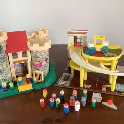 GRLI809 Vintage Fisher Price Playsets	Fisher price place castle and parking lot/service center playsets. Includes number of assorted...