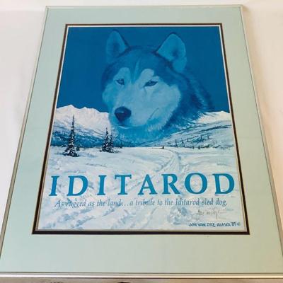 TEMA602 John Van Zyle Signed 1985 Iditarod Poster	his autographed poster of Iditarod sled dog from Alaska, is signed by Jon Van Zyle an...